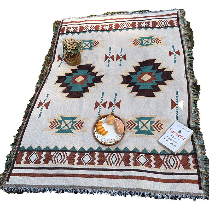 Bohemian Knitted Chenille American Outdoor Camping Rugs